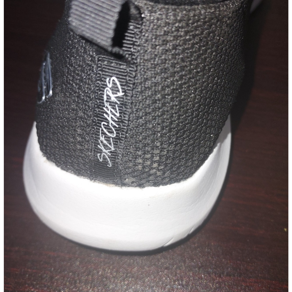 Skechers Womens Knit Sneakers 10M Slip Ons Ultra Flex First Comfort Black White - Picture 9 of 13